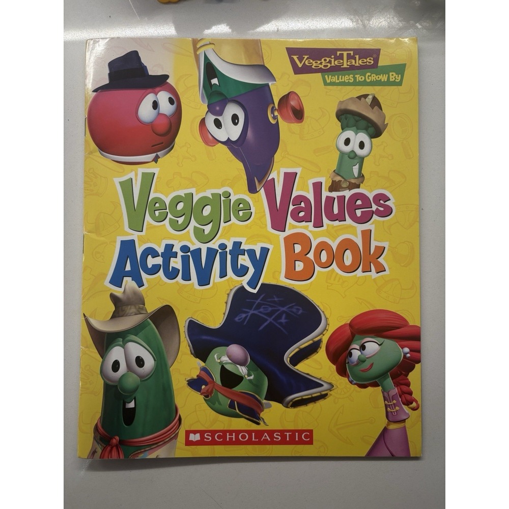New Vintage Veggie Tales Veggie Values Activity Book 2006 Stickers Scholastic